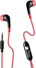 SoRoo 3.5mm Wired Earphones with HD Sound & In-Line Mic (Red/Black)