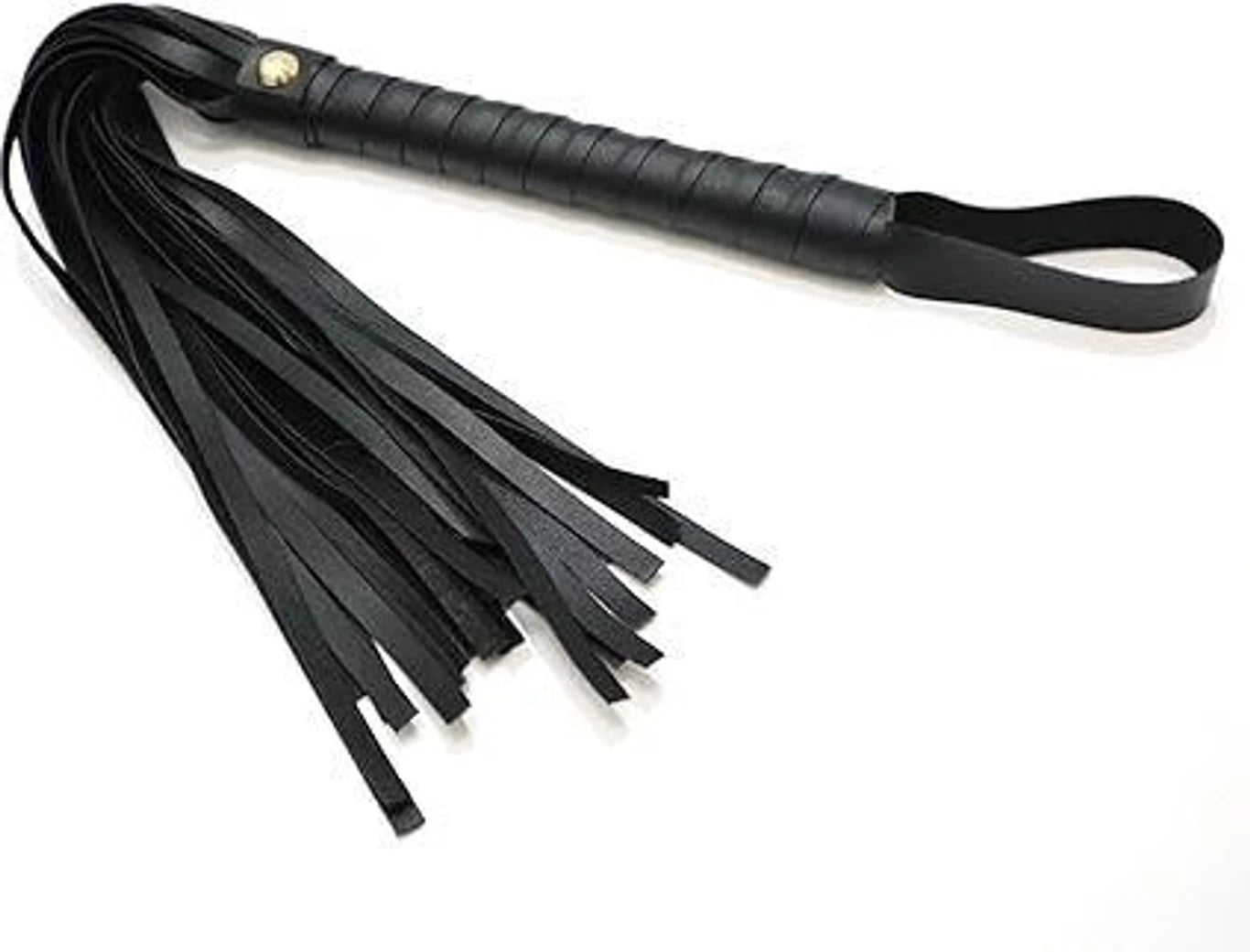 Cinrada Flogger Whip Black – Soft Leather with Wooden Handle For Couples Honeymoon