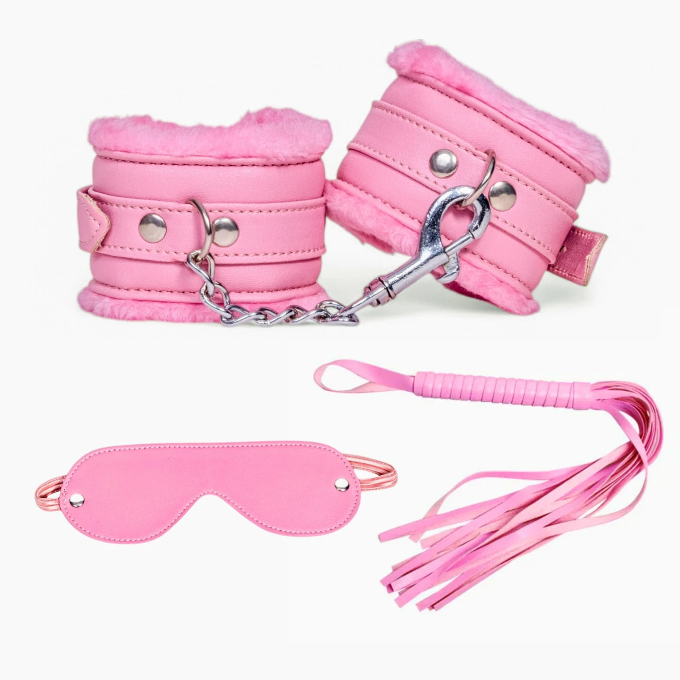 Cinrada Handcuff Role Play Kit Pink – 3 Pcs Combo Set For Couple Role Play