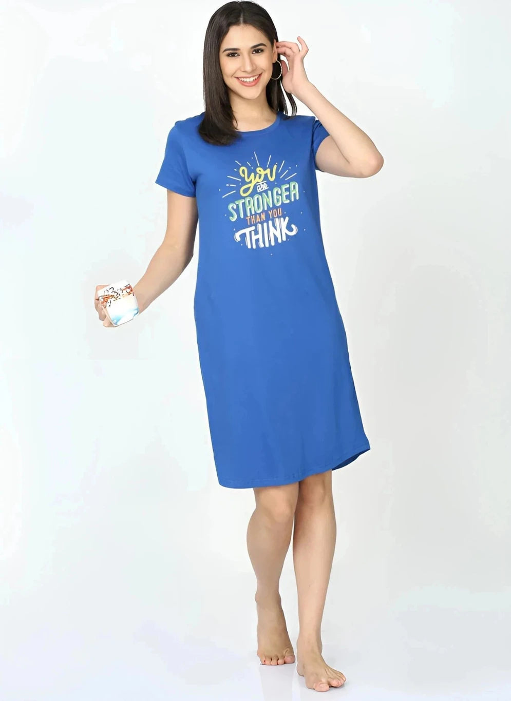 Women Printed Nightshirt | Cotton Night Dress