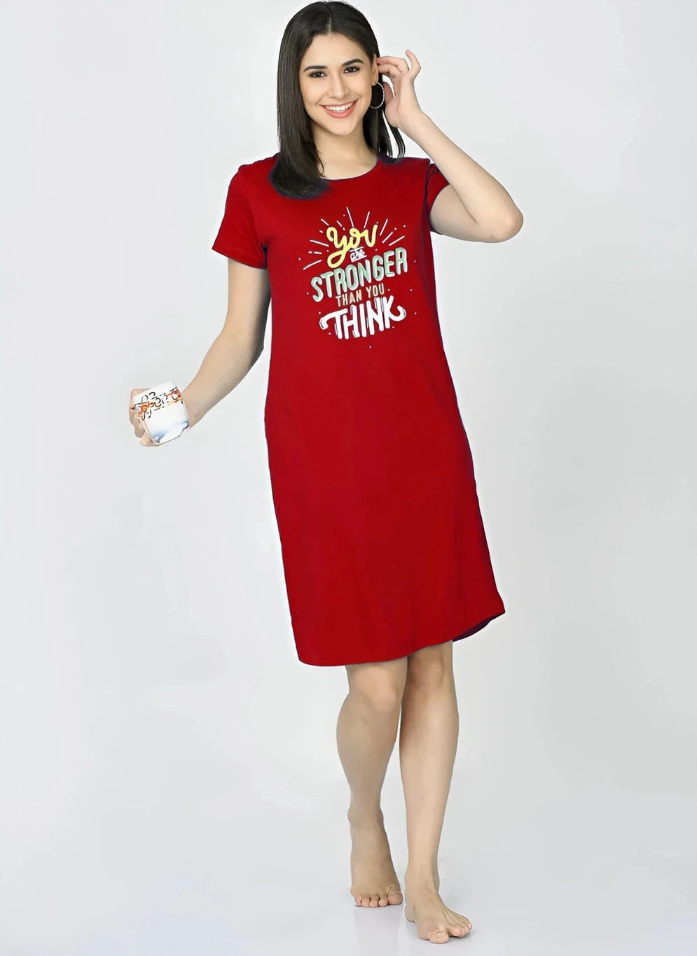 Women Printed Nightshirt | Cotton Night Dress