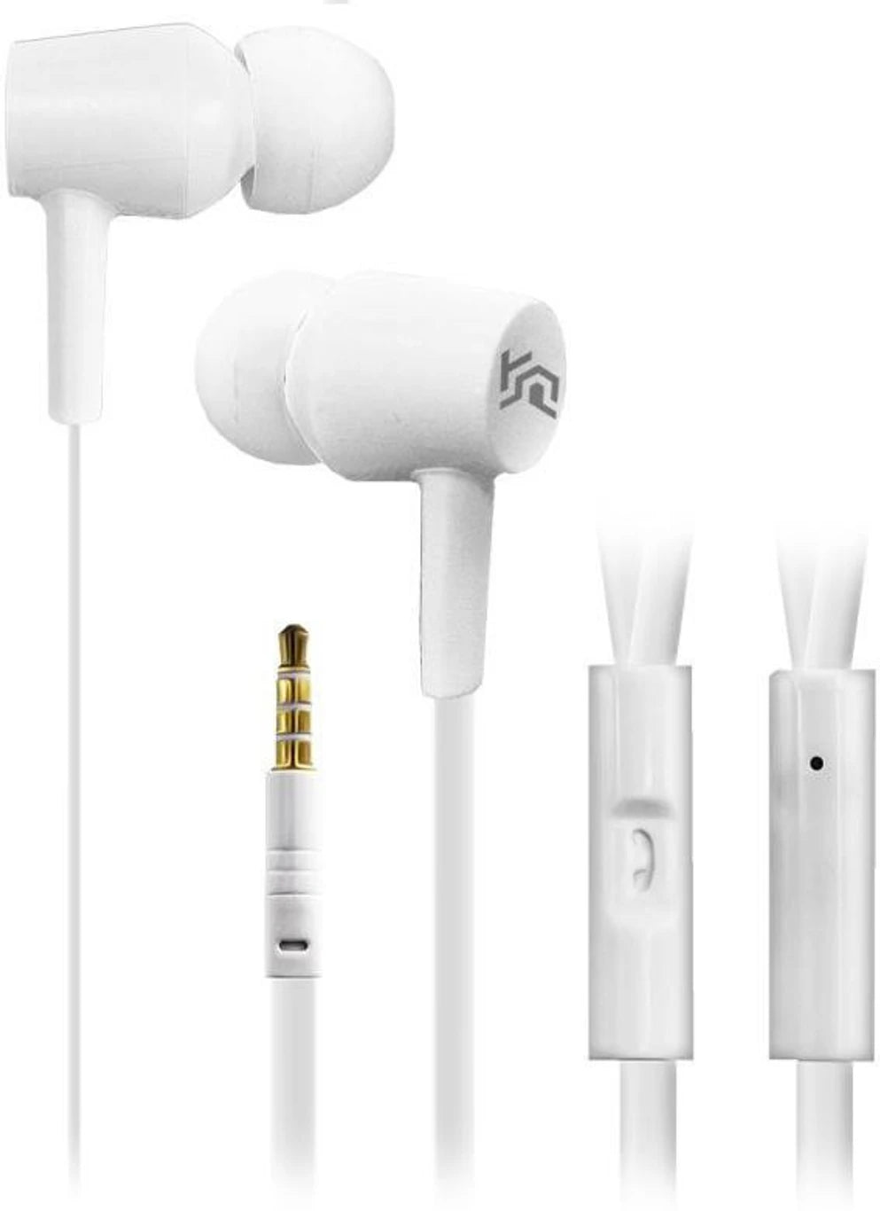 PBT Smart Universal Wired Earphones with Mic (White)