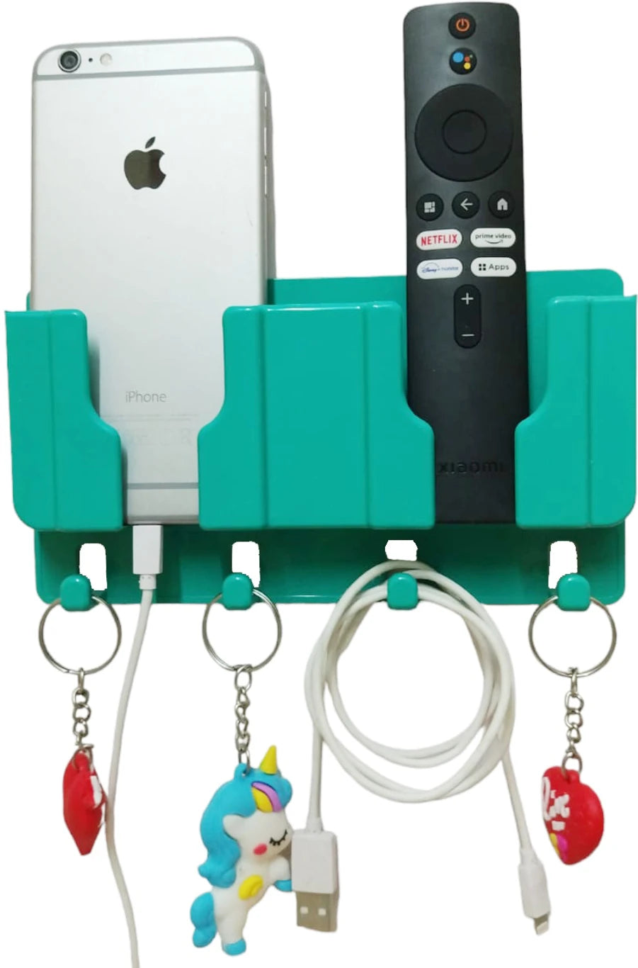 Mobile Wall Stand for Charging | AC/TV Remote Holder Phone Stand - Pack of 1 (Green)