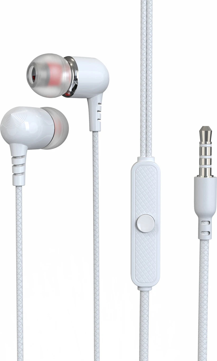 Vibesix VX-02 Wired Earphones Handsfree with Mic (White)
