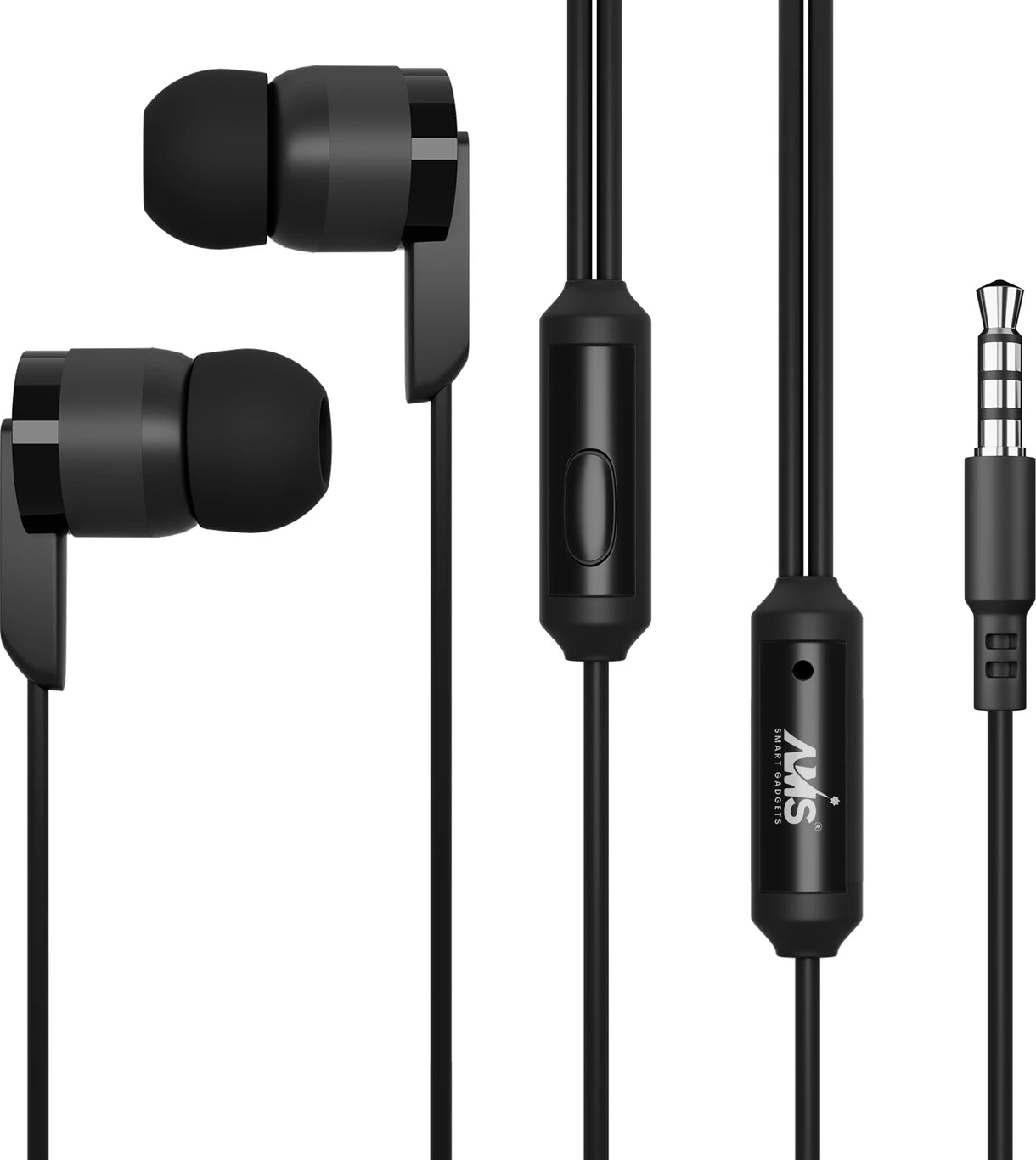 AVS Smart Gadgets Wired Earphones with Mic (Black)