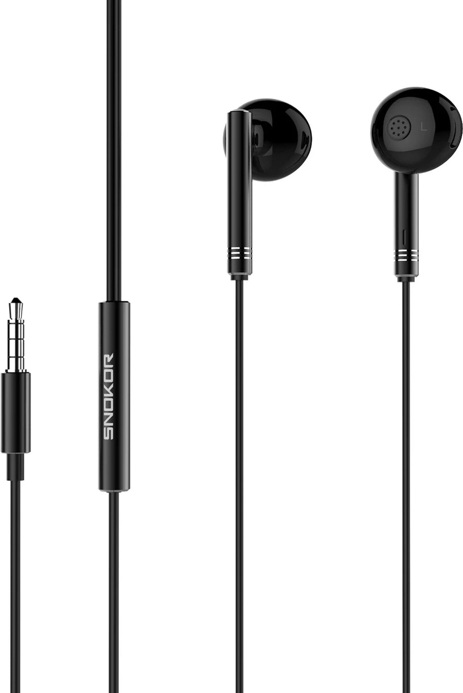 Snokor Wired Earphones with In-Line Mic (Black)
