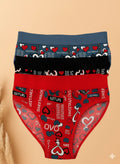 Pack of 3 - Heart Print Hipster Briefs