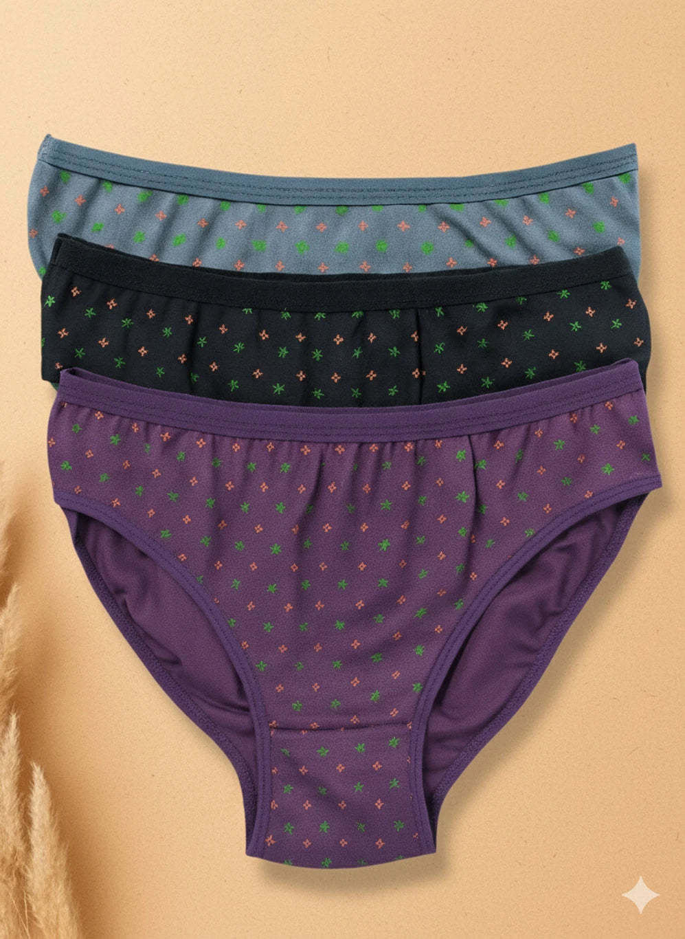 Pack of 3 - Geometric Print Hipster Briefs