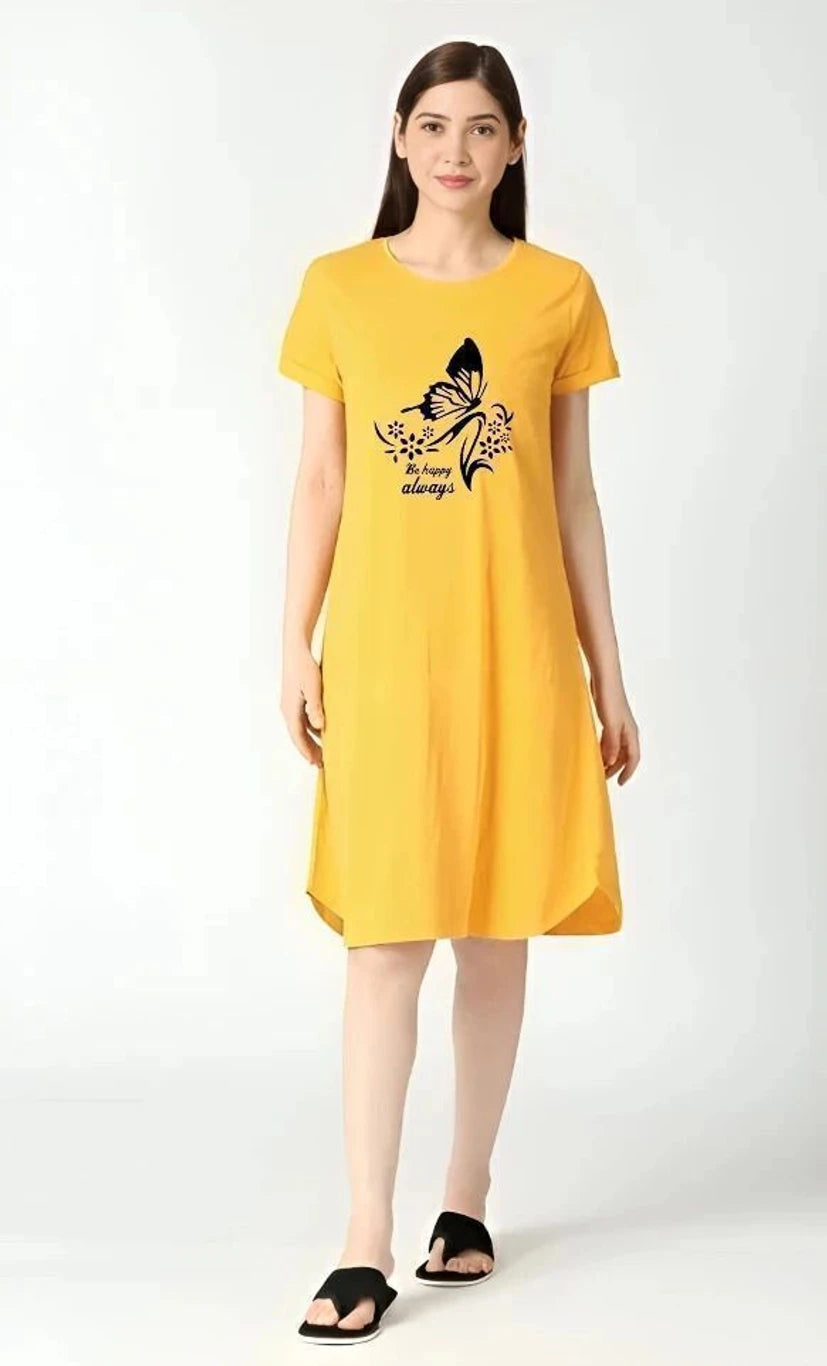 Women Printed Nightshirt | Cotton Night Dress